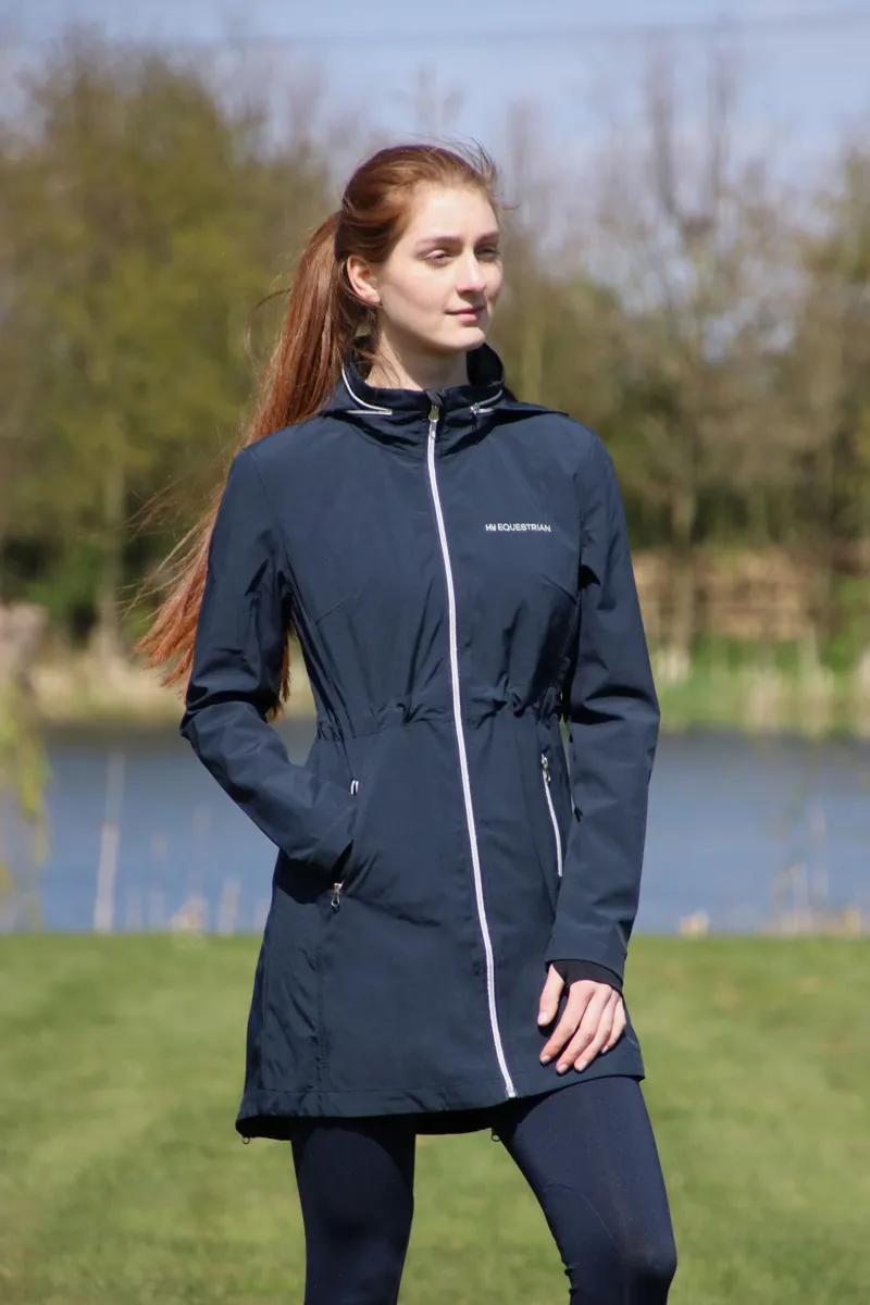 Hy Equestrian Synergy Long Rain Jacket - Navy-3
